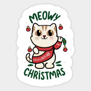 Meowy christmas cat Sticker